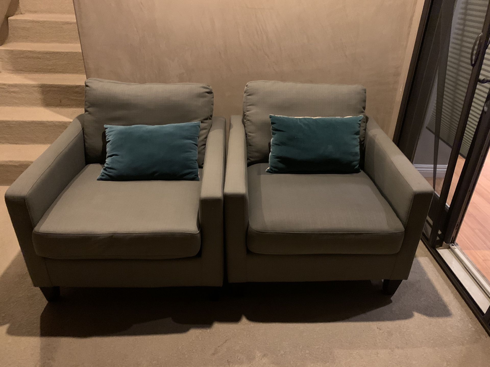 Two cloth chairs