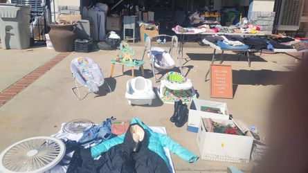 Baby items yard sale