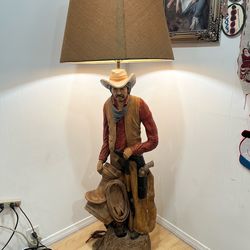 Apsit Bros Chalkware Cowboy Floor Lamp