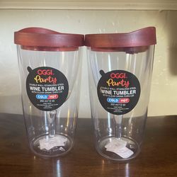2 Double Walled Wine Tumblers