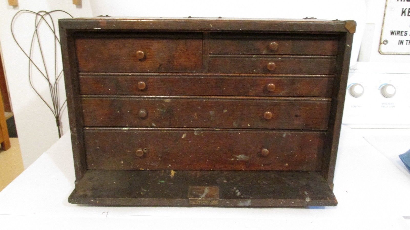 Vintage Stebbins Hardware Co. Chicago Wood Machinist Tool Chest