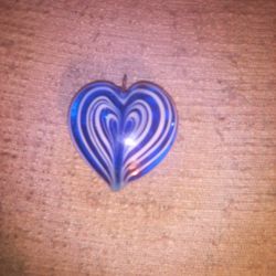 Hand Blown Glass Heart Pendant 