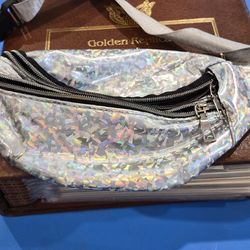 Womens Silver Fanny Pack