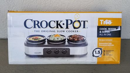 Crock-Pot Trio Cook and Serve Slow Cooker and Food Warmer, Stainless Steel