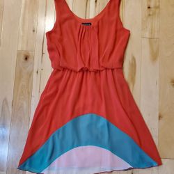 NEW En Focus Studio Orange, Teal & White Summer Dress (8)