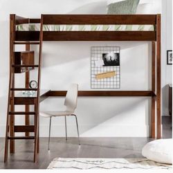 Twin-size Loft Bed with Desk Module