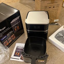 Dailygol 5.2QT Air Fryer,8-in-1 Multi-Function Kitchen Appliance,400 ℉ Max,Visible Window and Digital Screen,80% Oil-Less,Black  New sealed package  P