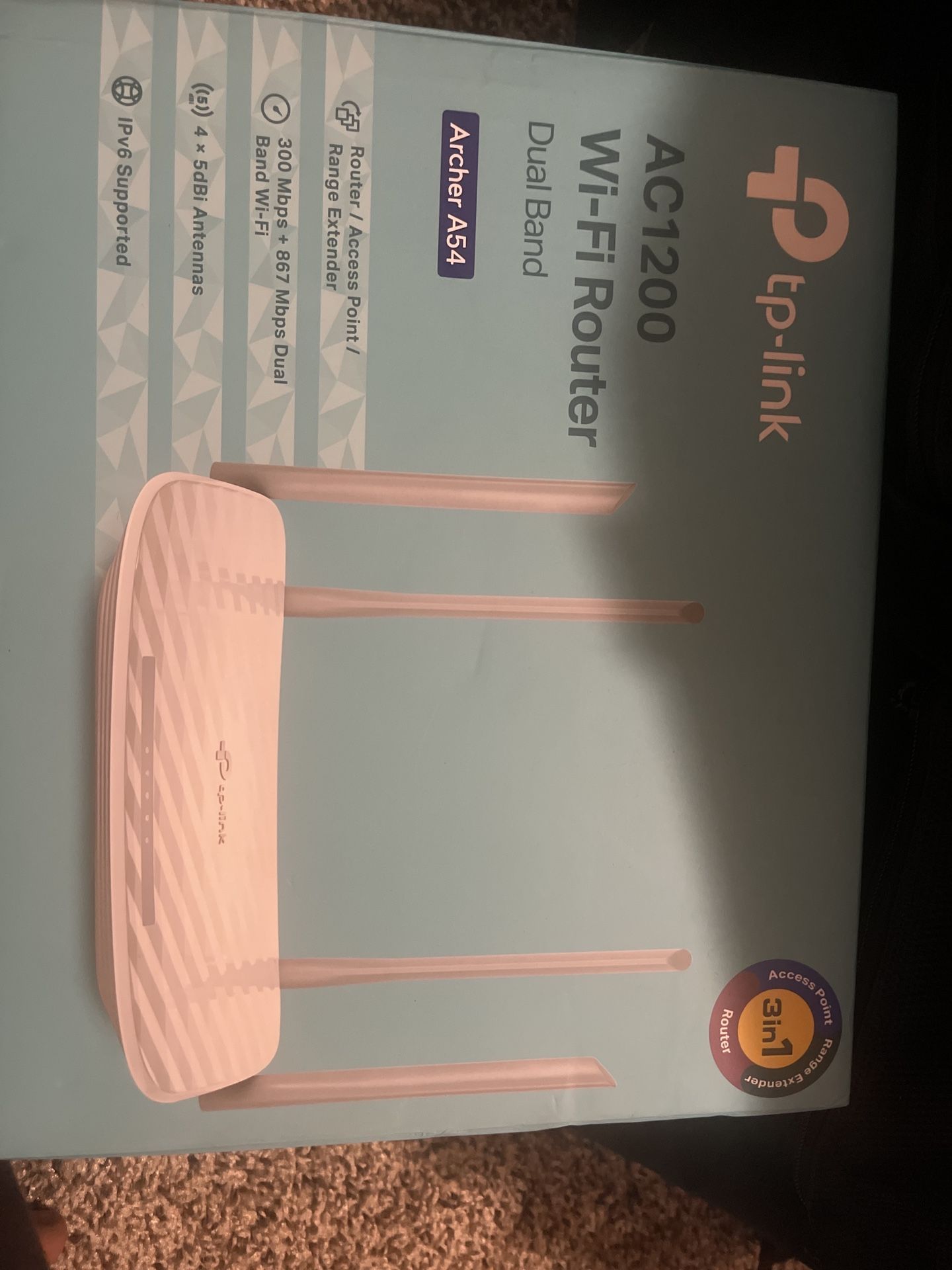 TP-Link AC1200 Dual Band Wi-Fi Router (Archer A54) β New