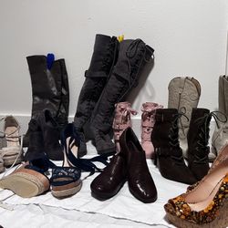 10 Pairs Work Shoes, Platforms, Boots Can Sell Individually