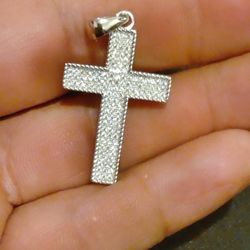 925 Sterling Silver Moissanite Cross 