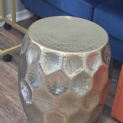Gold Hammered Metal Side Table