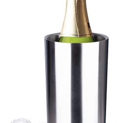 Wine Chiller Bucket-No Ice Wine Bucket for Single Bottle. White Wine Bottle Chiller/Champagne (Stainless Steel) Bucket plus Wine Bottle Stopper. Gift 