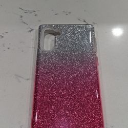 Samsung Galaxy Note 10 Pink Silver Glitter Case