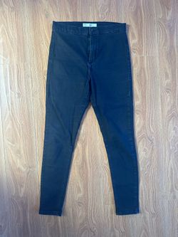 Topshop Joni Black High-Rise Skinny Jeans 32 Waist Moto Style