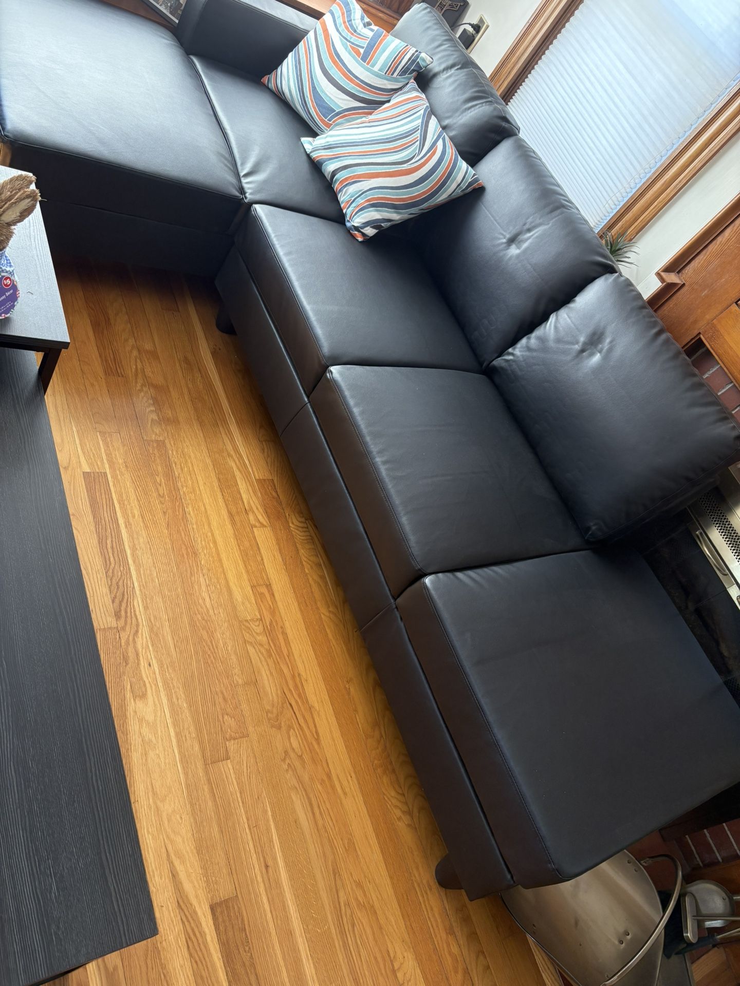 Black Leather Sectional Sofa
