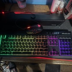 Gaming lED Speakers And Mouse Pad And Keyboard And Mouse 