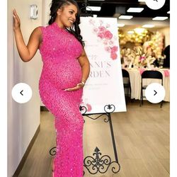 Pink Maternity Dress