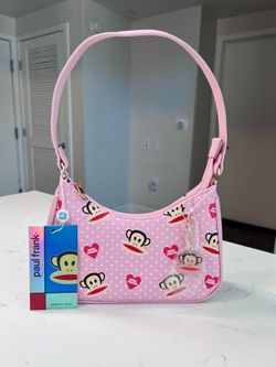 Paul’s Frank Pink Polka Dot Shoulder Bag with Keychain NEW