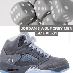 JORDAN 5 WOLF GREY MEN SIZE 10.5,11