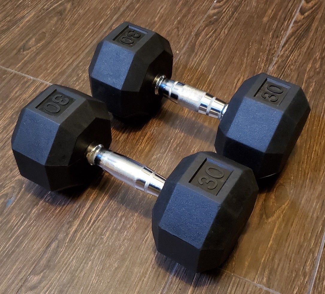 EXERCISE FITNESS DUMBBELLS 30LB PAIR