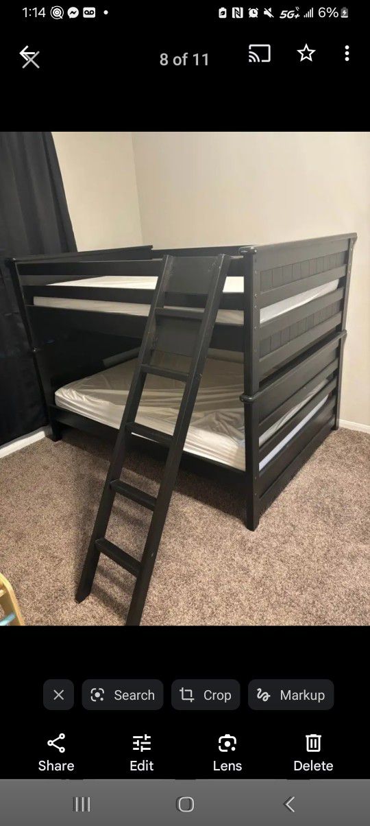 Full Over Full Wood Nice Bunk Bed 