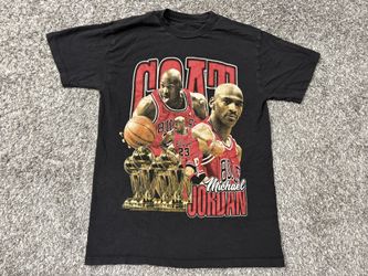 Vintage MICHAEL JORDAN ‘GOAT’ Black Cotton T-Shirt - Size Small