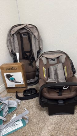 Infant Carseat- Evenflo Pivot Modular Travel System with LiteMax Preemie and Infant Car Seat