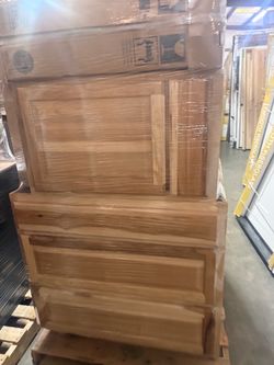 Unfinished kitchen cabinets 140 per piece.