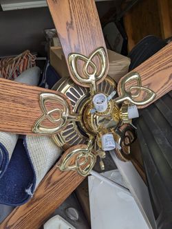 Brown Ceiling Fan , Probably Needs Two Blades, Works Great