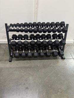 Brand New 5-75 lbs Dumbbells Set w/ Rack Included, 1200 lbs Total Dumbbell Weight Set Home Gym