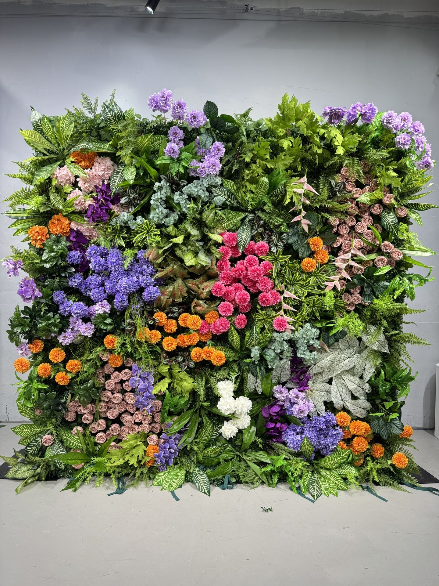 8ft x 8ft Vibrant Garden Flower Wall Backdrop for Weddings and Events