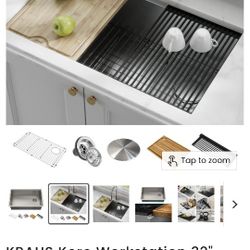 Brand New Krause Workstation Kitchen Sink With All The Accessories Everything As Shown, Will Not Work In My Kitchen