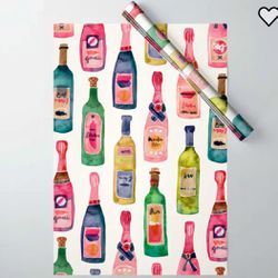 3 Watercolor Champagne Multicolor Bottles Paper Sheets from Society 6