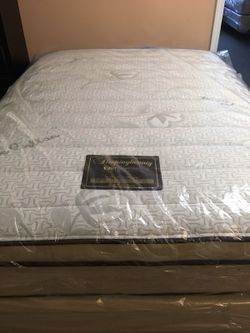 Sleeping beauty jumbo eurotop mattress and box spring