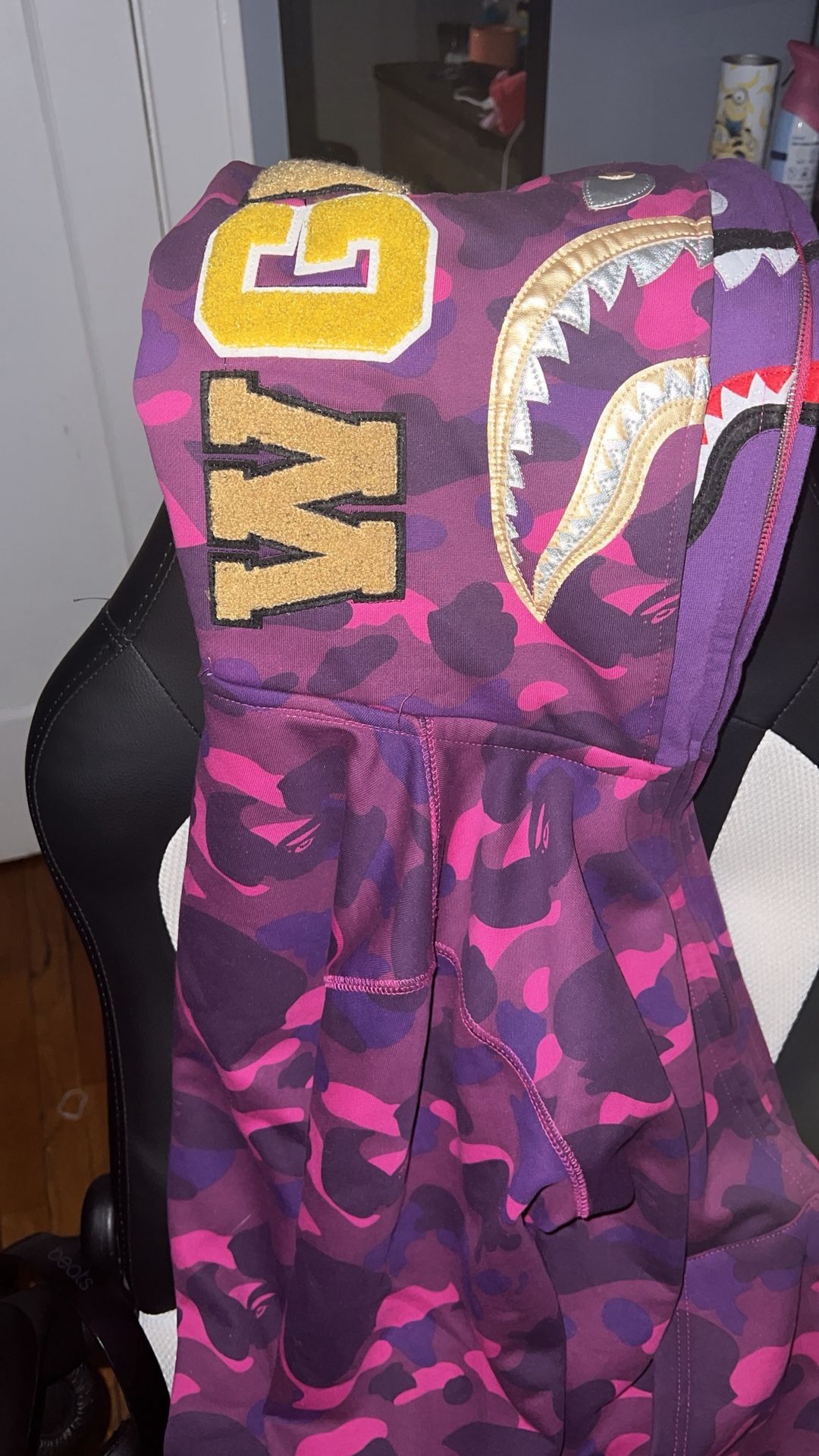 Bape purple camo double shark full zip