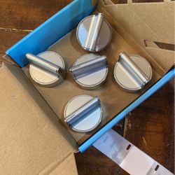 Five piece stainless steel range control knobs