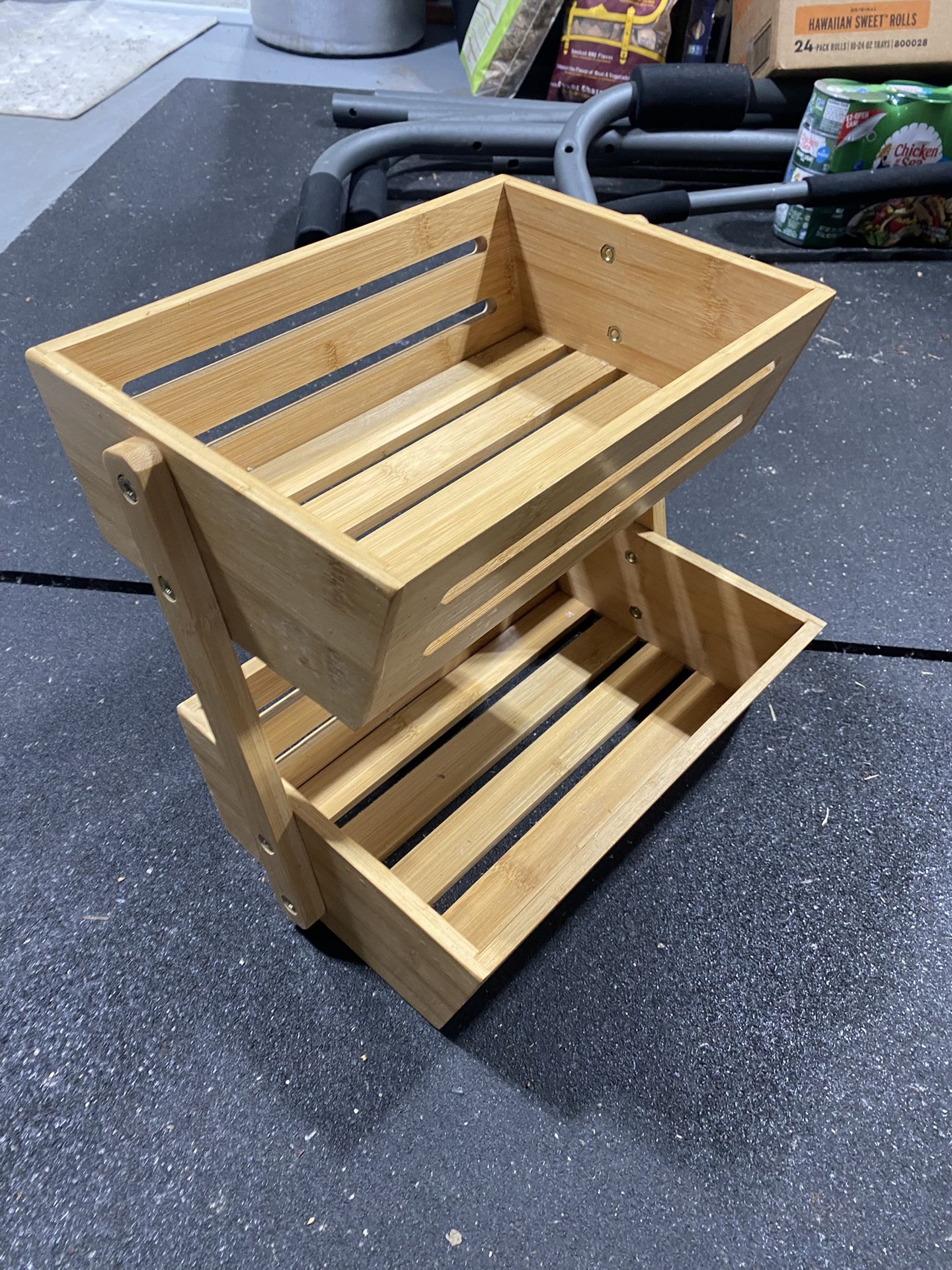 Bamboo 2-Tier Storage Basket / Organizer