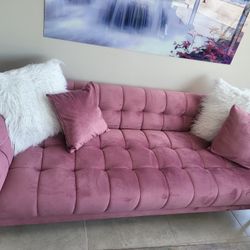 NEW SOFA SOFT PINK VELVET 90x38