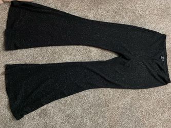 Flare out black sparkly pants size medium