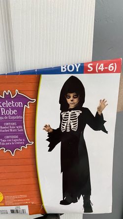 Kids Skeleton Robe Halloween Costume