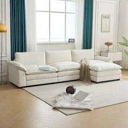 100% Cotton White Coverage Couch