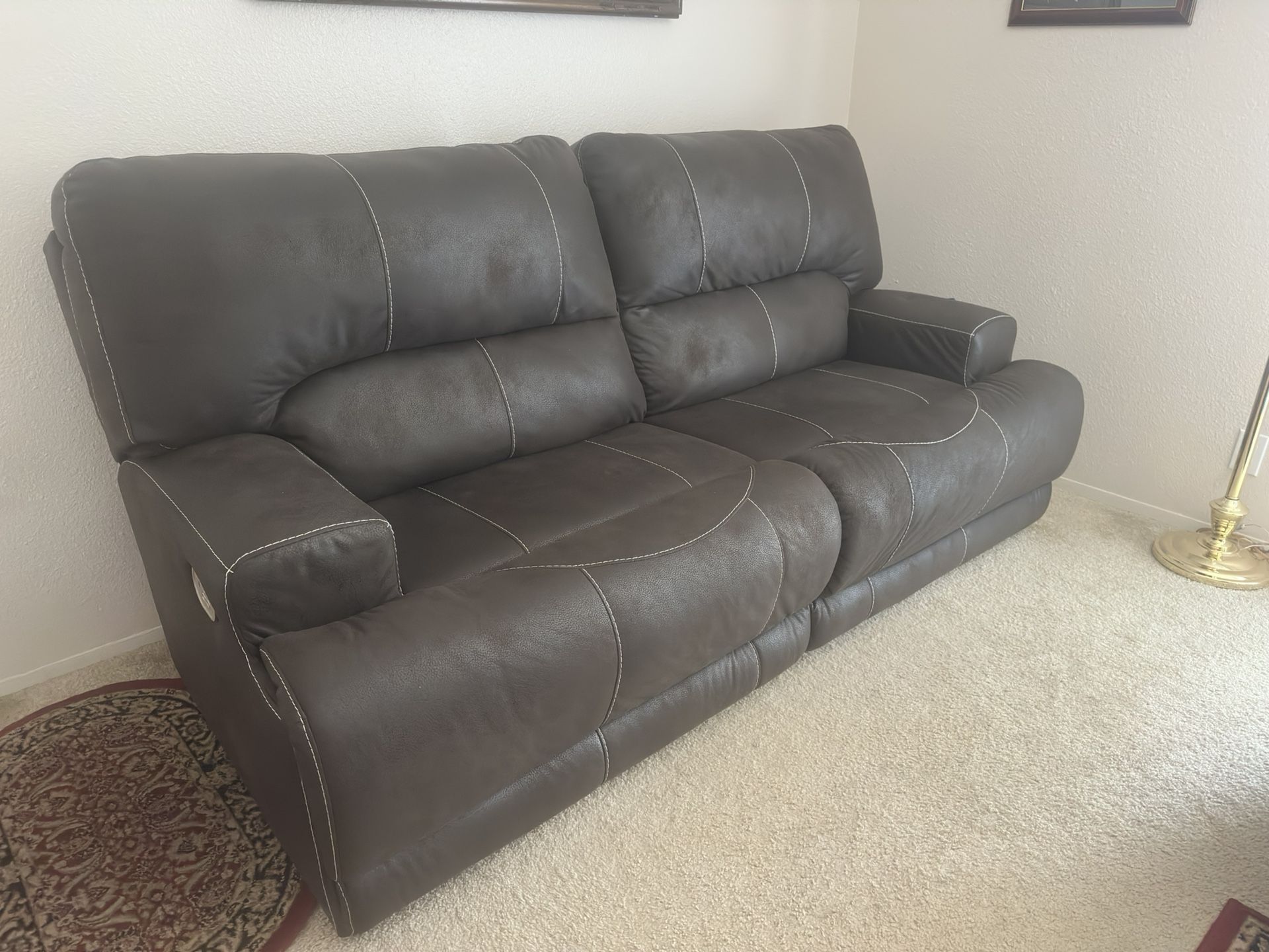 Dark Brown Couch And Sofa - Reclining