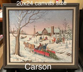 Christmas / Winter Oil Painting By Carson