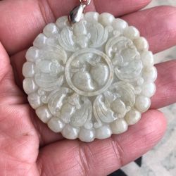925 sterling silver Certified A grade jade pendant