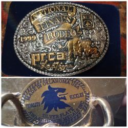 1999 Silver Plate National Finals Rodeo Belt Buckle