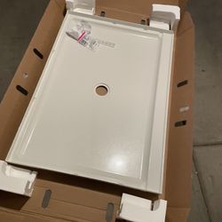 Sterling Guard+ 48 x 34 Alcove Shower Pan Base with Center Drain in White 