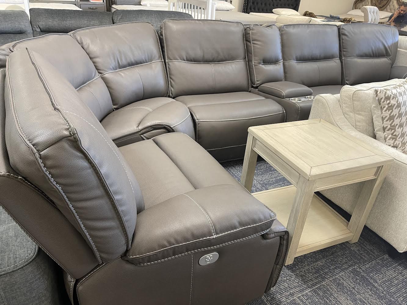 Leather Recliner Sectional