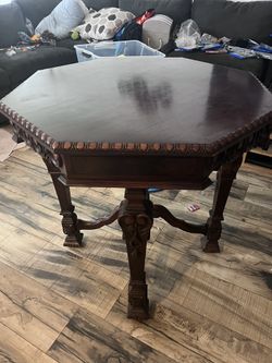Antique Table Could Be Used As A Small Dining Table Or a accent table with plants or lamp or what not
