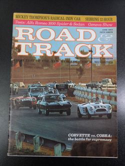 Road & Track June 1963 Vintage Magazine Corvette vs Cobra Cover