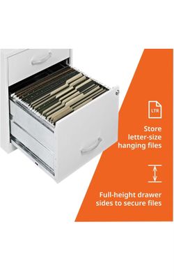 2 Drawer Locking Filing Cabinet | Pre-Assembled Steel Construction